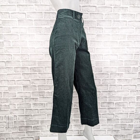 Nathalie Dumeix Paris Women's Wide Leg Corduroy Trouser Pants in Green size 38 - Picture 3 of 10